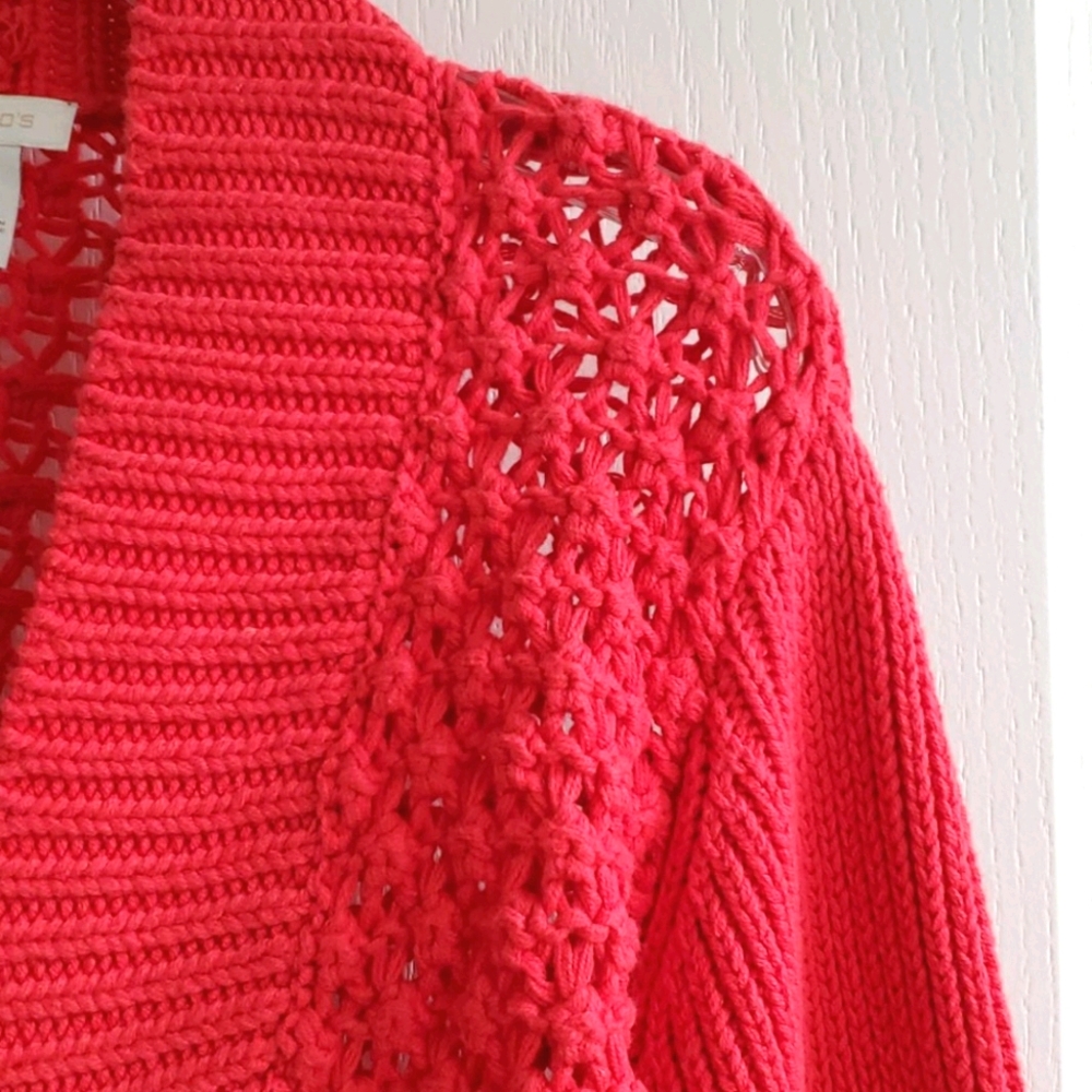 Chicos Pink Knitted Shrug EUC - Picture 3 of 13